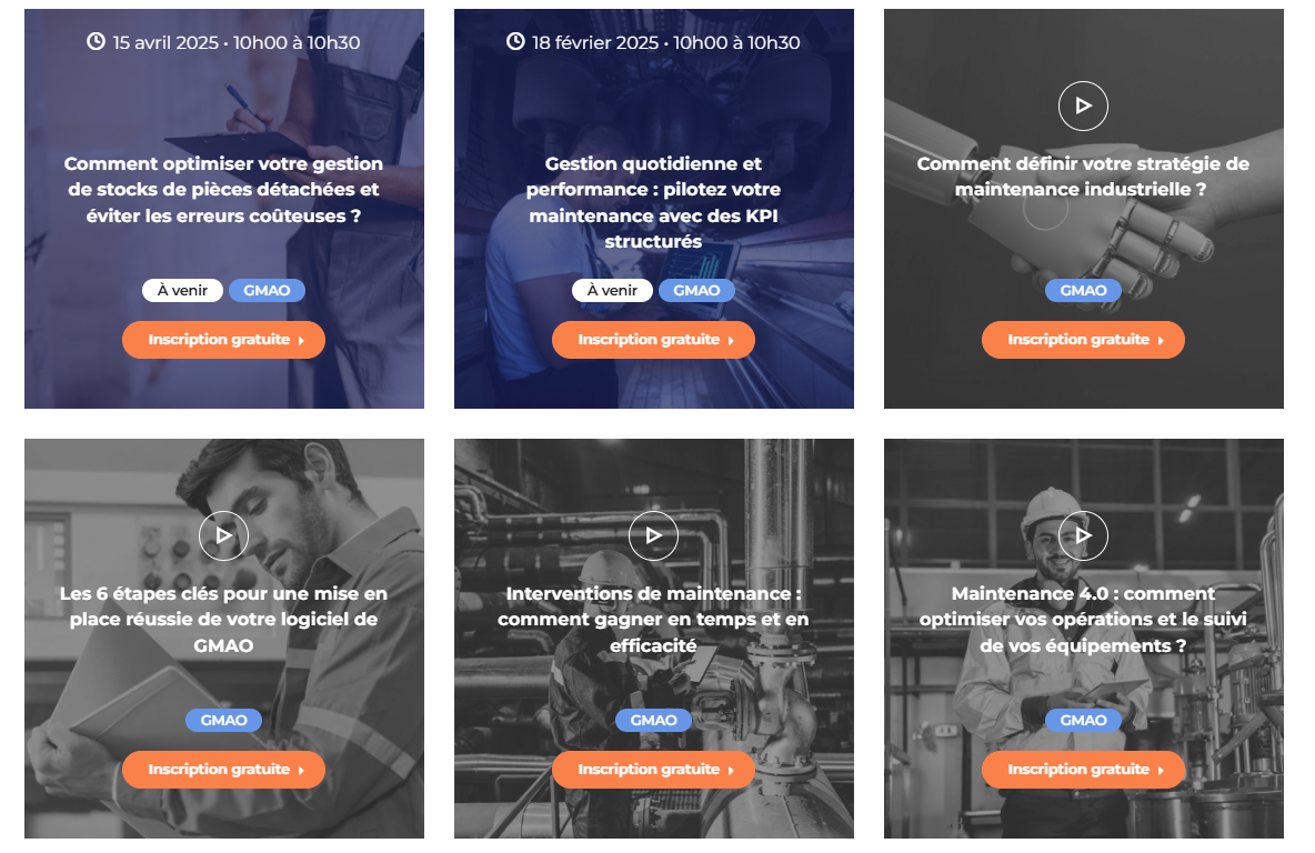 Les archives des webinaires sur la maintenance