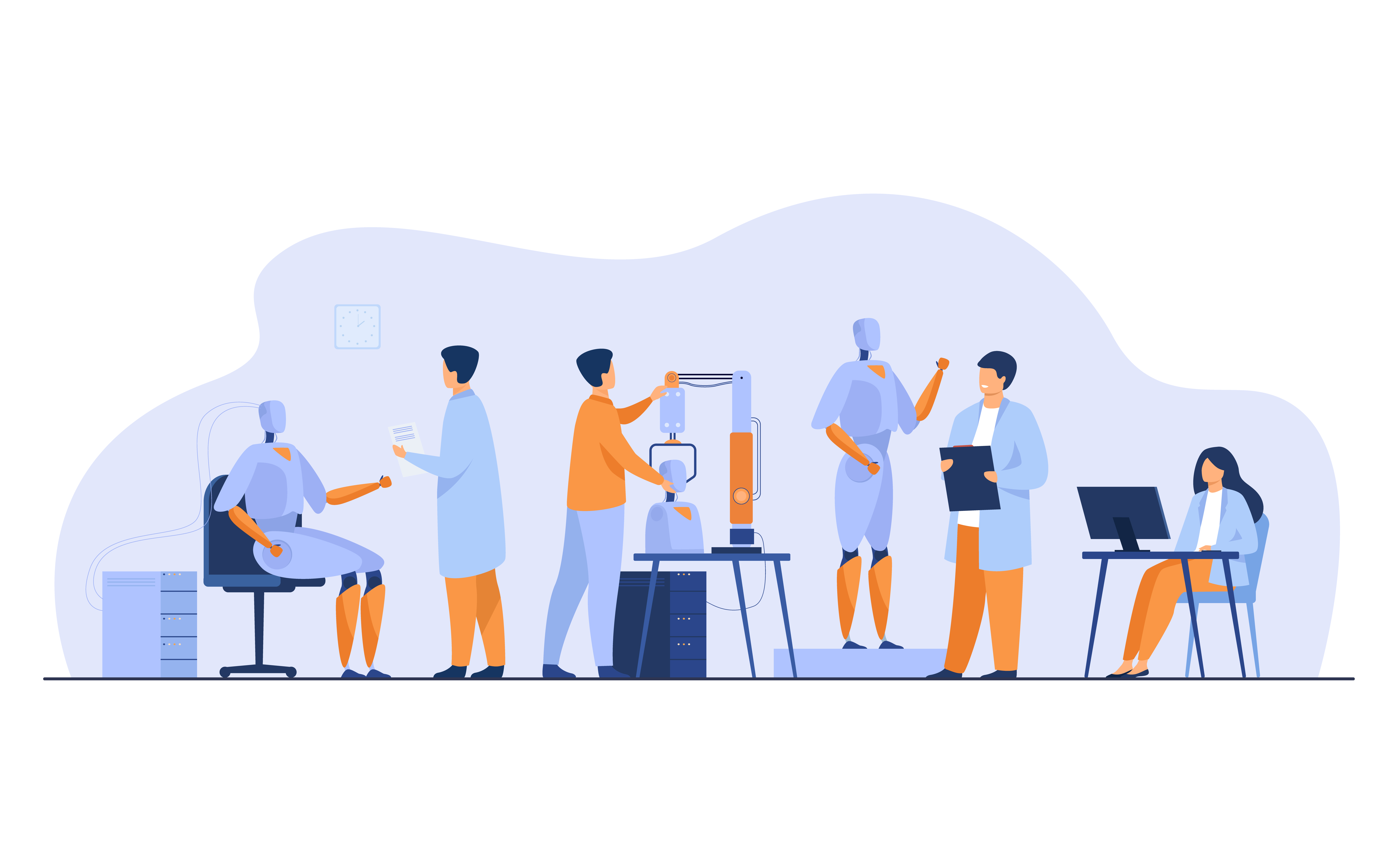 Equipes dans un laboratoire